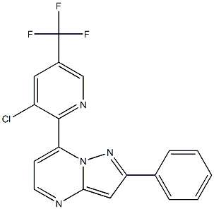 7-[3-chloro-5-(trifluoromethyl)-2-pyridinyl]-2-phenylpyrazolo[1,5-a]pyrimidine,,结构式