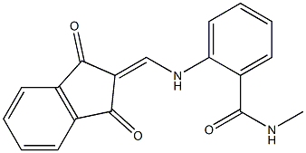 2-{[(1,3-dioxo-1,3-dihydro-2H-inden-2-yliden)methyl]amino}-N-methylbenzenecarboxamide Struktur