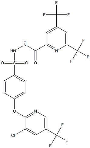 N'-{[4,6-bis(trifluoromethyl)-2-pyridinyl]carbonyl}-4-{[3-chloro-5-(trifluoromethyl)-2-pyridinyl]oxy}benzenesulfonohydrazide 结构式