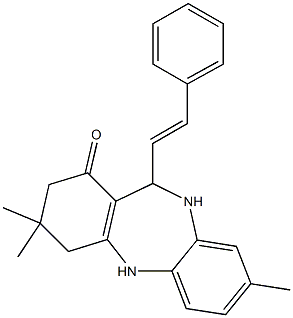 3,3,8-trimethyl-11-[(E)-2-phenylethenyl]-2,3,4,5,10,11-hexahydro-1H-dibenzo[b,e][1,4]diazepin-1-one