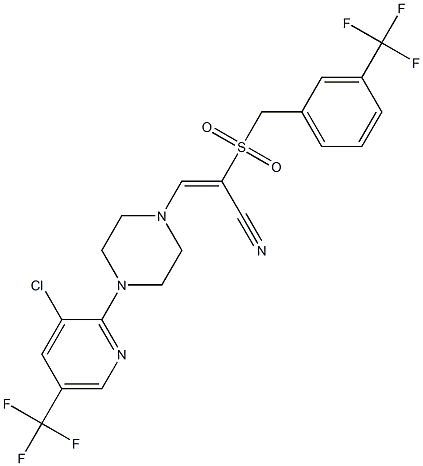 (E)-3-{4-[3-chloro-5-(trifluoromethyl)-2-pyridinyl]piperazino}-2-{[3-(trifluoromethyl)benzyl]sulfonyl}-2-propenenitrile