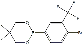 2-[4-Bromo-3-(trifluoromethyl)phenyl]-5,5-dimethyl-1,3,2-dioxaborinane,,结构式