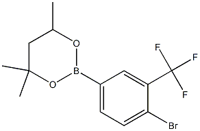 2-[4-Bromo-3-(trifluoromethyl)phenyl]-4,4,6-trimethyl-1,3,2-dioxaborinane 化学構造式