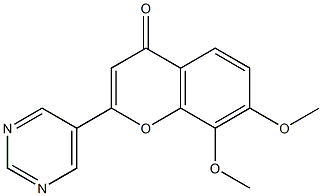 7,8-dimethoxy-2-(pyrimidin-5-yl)-4H-chromen-4-one 结构式