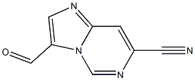 3-formylimidazo[1,2-c]pyrimidine-7-carbonitrile 化学構造式