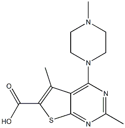2,5-dimethyl-4-(4-methylpiperazin-1-yl)thieno[2,3-d]pyrimidine-6-carboxylic acid Struktur