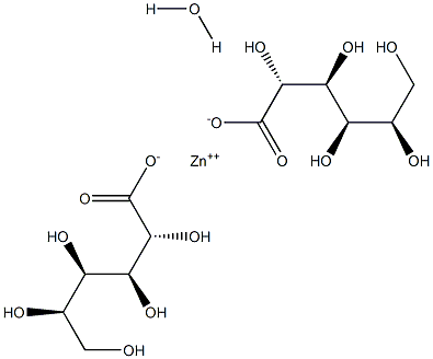 D-Gluconic acid, zinc salt hydrate Struktur