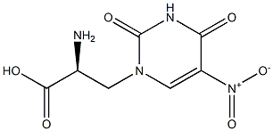 (S)-2-Amino-3-(3,4-dihydro-5-nitro-2,4-dioxopyrimidin-1(2H)-yl)propanoic acid,,结构式