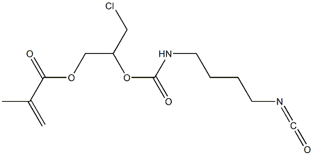 Methacrylic acid 3-chloro-2-[4-isocyanatobutylcarbamoyloxy]propyl ester Structure