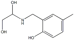 2-[(1,2-ジヒドロキシエチル)アミノメチル]-4-メチルフェノール 化学構造式