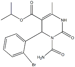 1,2,3,4-Tetrahydro-3-(carbamoyl)-6-methyl-2-oxo-4-(2-bromophenyl)pyrimidine-5-carboxylic acid isopropyl ester Structure