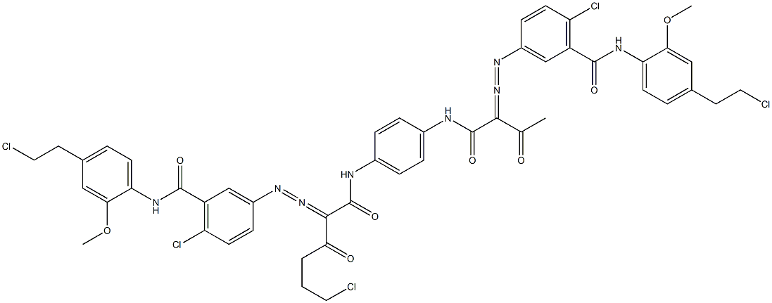 3,3'-[2-(2-Chloroethyl)-1,4-phenylenebis[iminocarbonyl(acetylmethylene)azo]]bis[N-[4-(2-chloroethyl)-2-methoxyphenyl]-6-chlorobenzamide]