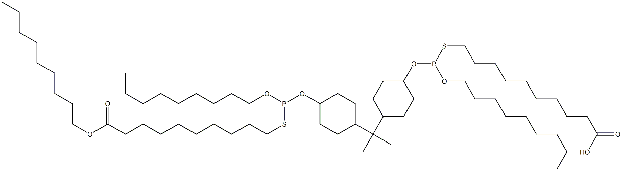 10,10'-[[Isopropylidenebis(4,1-cyclohexanediyloxy)]bis[(nonyloxy)phosphinediylthio]]bis(decanoic acid nonyl) ester Structure