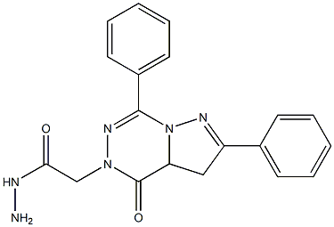 3,3a,4,5-Tetrahydro-4-oxo-2,7-diphenylpyrazolo[1,5-d][1,2,4]triazine-5-acetohydrazide 结构式