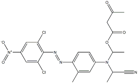 Acetoacetic acid 1-[N-(1-cyanoethyl)-N-[4-(2,6-dichloro-4-nitrophenylazo)-3-methylphenyl]amino]ethyl ester Structure