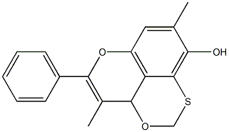 2,3a-Dihydro-4,8-dimethyl-5-phenyl-3,6-dioxa-1-thia-1H-phenalen-9-ol Struktur