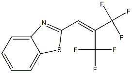 2-[3,3,3-トリフルオロ-2-(トリフルオロメチル)-1-プロペニル]ベンゾチアゾール 化学構造式