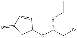 (S)-4-[(2-ブロモ-1-エトキシエチル)オキシ]-2-シクロペンテン-1-オン 化学構造式