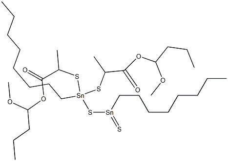 11,11-Bis[[1-(1-methoxybutoxycarbonyl)ethyl]thio]-9,11-distanna-10-thianonadecane-9-thione Struktur