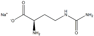 [R,(-)]-2-アミノ-4-ウレイド酪酸ナトリウム 化学構造式