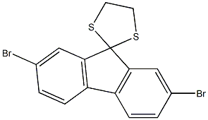 2,7-ジブロモスピロ[9H-フルオレン-9,2'-[1,3]ジチオラン] 化学構造式