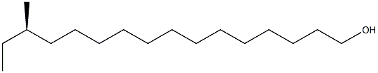 [R,(-)]-14-メチル-1-ヘキサデカノール 化学構造式