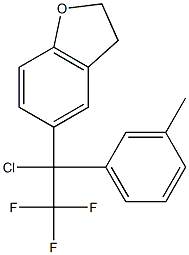 1-クロロ-1-(クマラン-5-イル)-1-(3-メチルフェニル)-2,2,2-トリフルオロエタン 化学構造式