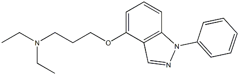 1-フェニル-4-[3-(ジエチルアミノ)プロポキシ]-1H-インダゾール 化学構造式
