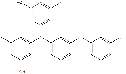 N,N-Bis(3-hydroxy-5-methylphenyl)-3-(3-hydroxy-2-methylphenoxy)benzenamine Structure