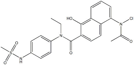 5-Chloroacetylamino-N-ethyl-1-hydroxy-N-[4-(methylsulfonylamino)phenyl]-2-naphthalenecarboxamide,,结构式