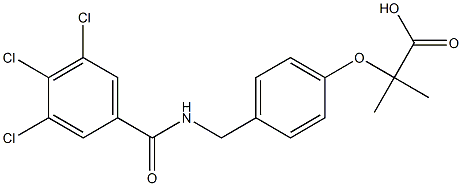 2-[4-(3,4,5-Trichlorobenzoylaminomethyl)phenoxy]-2-methylpropionic acid,,结构式