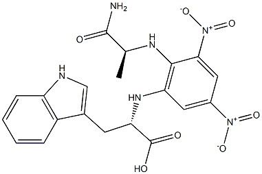 (S)-2-[[6-[[(S)-1-Carboxy-2-(1H-indol-3-yl)ethyl]amino]-2,4-dinitrophenyl]amino]propanamide Structure