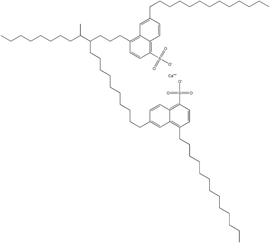 Bis(4,6-ditridecyl-1-naphthalenesulfonic acid)calcium salt Structure