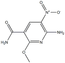 6-アミノ-2-メトキシ-5-ニトロピリジン-3-カルボアミド 化学構造式