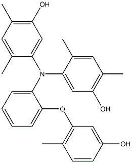 N,N-Bis(5-hydroxy-2,4-dimethylphenyl)-2-(3-hydroxy-6-methylphenoxy)benzenamine Structure