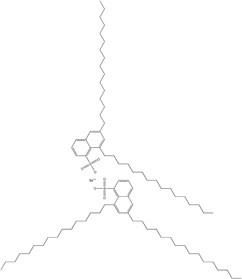 Bis(6,8-dihexadecyl-1-naphthalenesulfonic acid)barium salt,,结构式