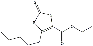 5-ペンチル-2-チオキソ-1,3-ジチオール-4-カルボン酸エチル 化学構造式