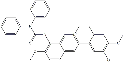 5,6-Dihydro-2,3,10-trimethoxy-9-(diphenylcarbamoyloxy)dibenzo[a,g]quinolizinium,,结构式
