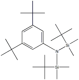 3,5-ジ-tert-ブチル-N,N-ビス(tert-ブチルジメチルシリル)アニリン 化学構造式