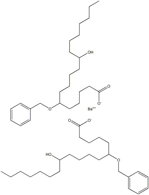 Bis(6-benzyloxy-11-hydroxystearic acid)barium salt,,结构式