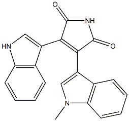 3-(1-Methyl-1H-indole-3-yl)-4-(1H-indole-3-yl)-3-pyrroline-2,5-dione Struktur