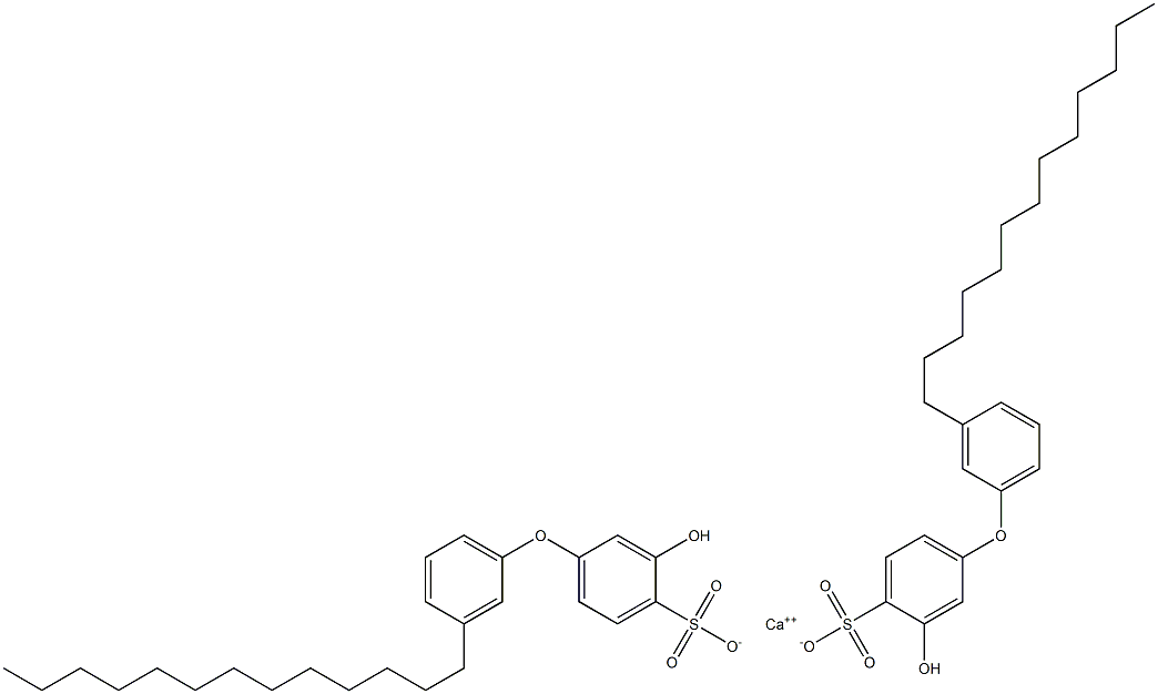 Bis(3-hydroxy-3'-tridecyl[oxybisbenzene]-4-sulfonic acid)calcium salt,,结构式