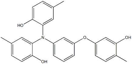 N,N-Bis(2-hydroxy-5-methylphenyl)-3-(3-hydroxy-4-methylphenoxy)benzenamine,,结构式