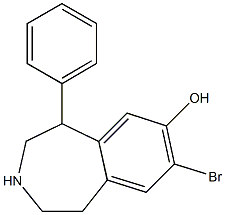 8-ブロモ-2,3,4,5-テトラヒドロ-5-フェニル-1H-3-ベンゾアゼピン-7-オール 化学構造式
