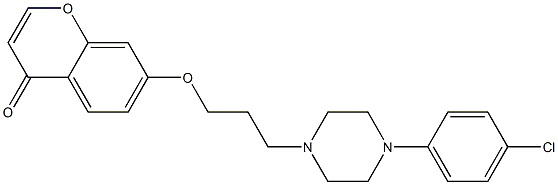 7-[3-[4-(4-クロロフェニル)-1-ピペラジニル]プロピルオキシ]-4H-1-ベンゾピラン-4-オン 化学構造式