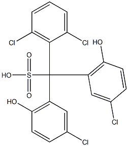 (2,6-Dichlorophenyl)bis(3-chloro-6-hydroxyphenyl)methanesulfonic acid Struktur