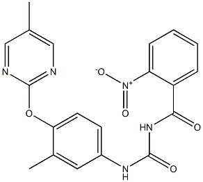 1-(2-ニトロベンゾイル)-3-[4-[(5-メチル-2-ピリミジニル)オキシ]-3-メチルフェニル]尿素 化学構造式
