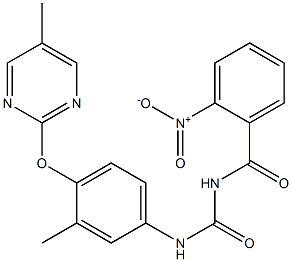 1-(2-Nitrobenzoyl)-3-[4-[(5-methyl-2-pyrimidinyl)oxy]-3-methylphenyl]urea,,结构式