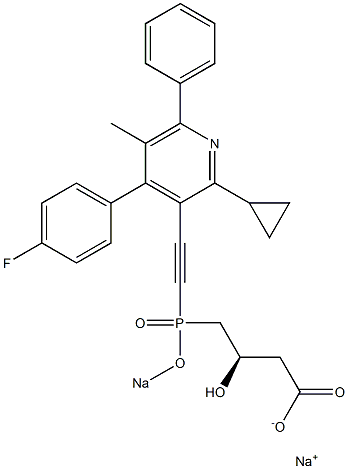  (3R)-4-[[[4-(4-Fluorophenyl)-2-cyclopropyl-5-methyl-6-phenyl-3-pyridinyl]ethynyl]sodiooxyphosphinyl]-3-hydroxybutyric acid sodium salt