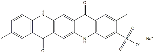 5,7,12,14-Tetrahydro-2,9-dimethyl-7,14-dioxoquino[2,3-b]acridine-3-sulfonic acid sodium salt Struktur